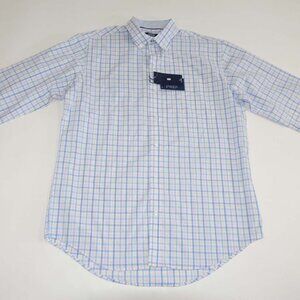 Izod Men's Stretch Performance Comfort Button Front Shirt Medium NWT Plaid M